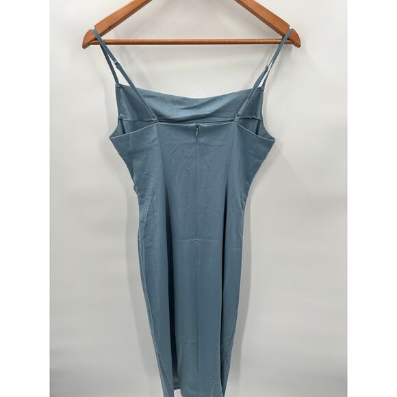 LULU'S Hollywood Woman Dusty Blue Sheath Midi Dress // XS - Picture 5 of 9